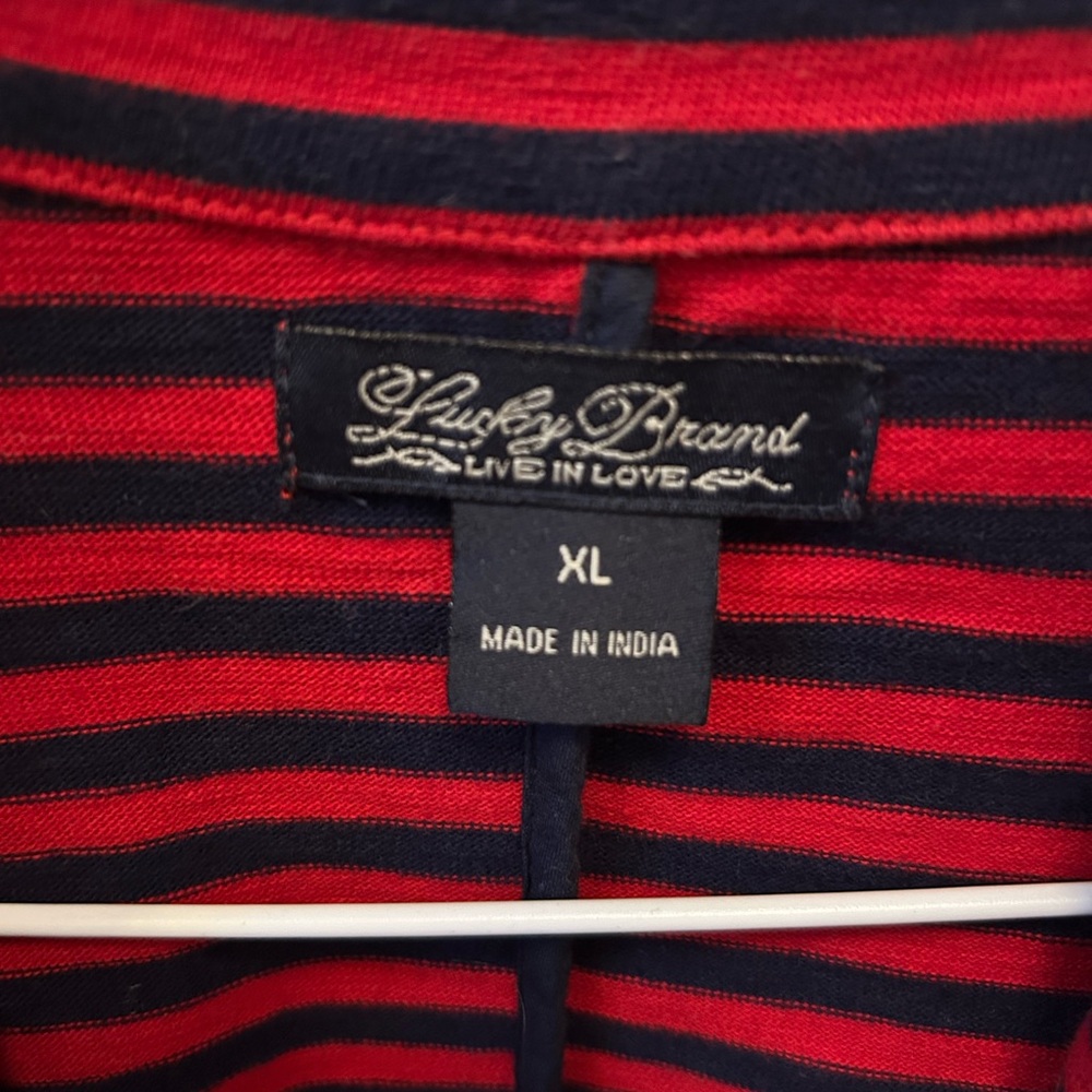 Lucky Brand Red and Black Striped Blazer - Picture 3 of 3